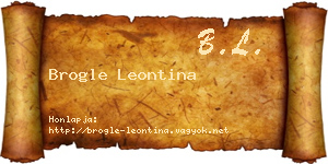 Brogle Leontina névjegykártya